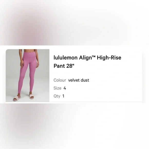 Lululemon Align High-Rise Pant 28” in Velvet Dust Pink - Size 4 - Picture 2 of 7